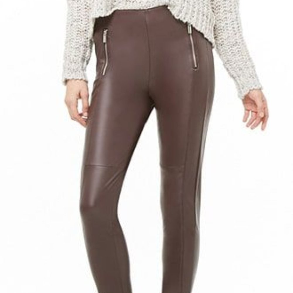 Leather Pants with Zipper Detailing